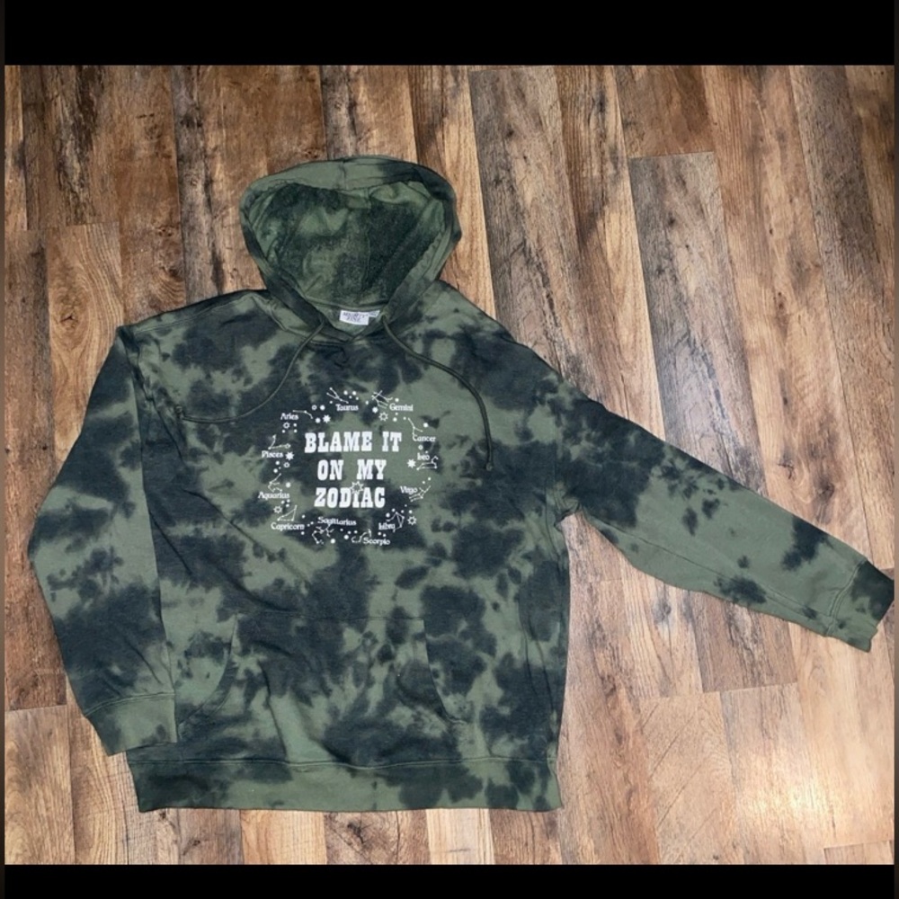 Green tie-dye sweatshirt
